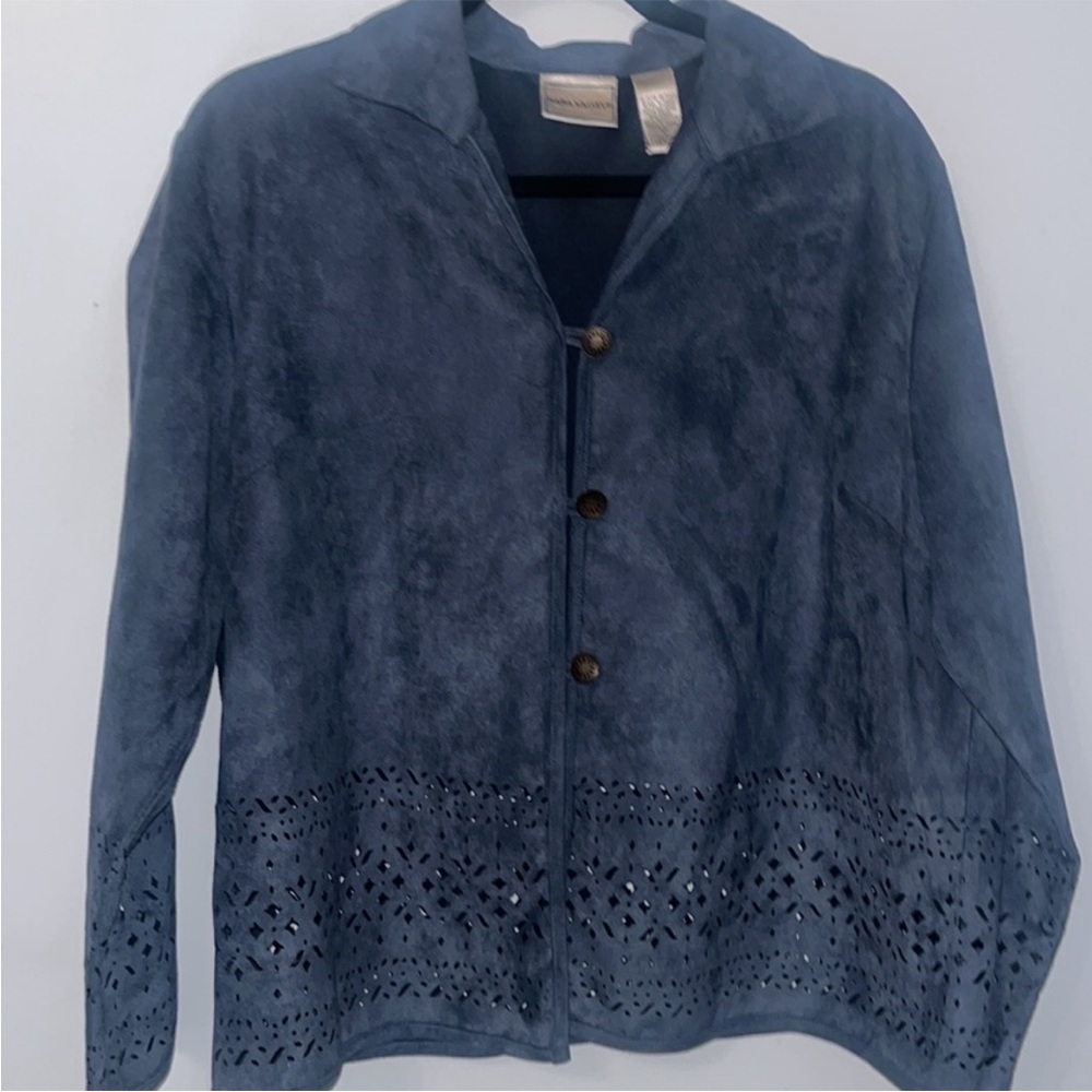Women's Vintage Napa Valley light jacket faux suede Size large. Stone Blue